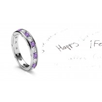 Masterpiece: Purple Sapphire Diamonds Eternity Ring