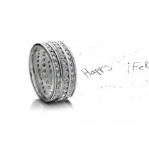 Dazzling Looks: Three Row Diamond Eternity Wedding Bands