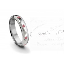 Burnish Round Pink Diamond Eternity Ring