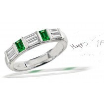 Dazzling Beauty: Emerald Cut Emerald & Baguette Diamond Ring