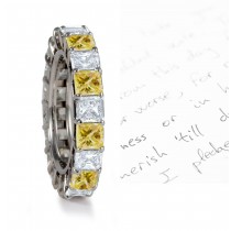 Yellow Colored Diamonds & White Diamonds Fancy Diamond Eternity Ring