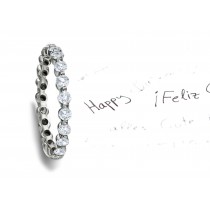 Precious & Beautiful: 'Must Have' Bar Set Round Diamond Eternity Band in Platinum & 14k Gold View