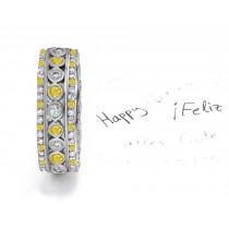 Brilliant: Singing Sparkling Glittering Yellow Sapphire Diamond Eternity Band