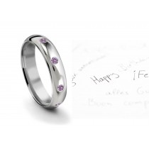 Burnish Round Purple Diamond Eternity Ring