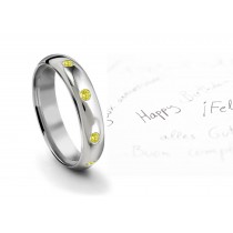 Burnish Round Yellow Diamond Eternity Ring