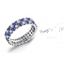 Love & Romance: Double Blue Sapphire & Diamond Eternity Ring