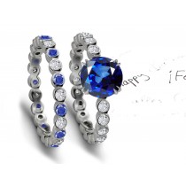 Sapphire & Diamond Engagement Wedding Ring