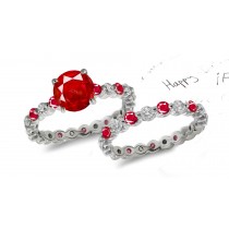Attractive: Ruby & Diamond Engagement & Wedding Ring in Gold & Platinum
