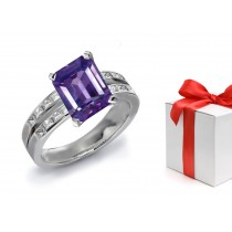 A Sparkling Purple Sapphire & Diamond Engagement Ring