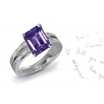 An Elegant Purple Sapphire & Diamond Engagement Ring