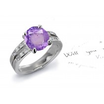 An Elegant Purple Sapphire & Diamond Engagement Ring