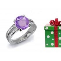 A Dazzling: Purple Sapphire & Diamond Engagement Ring