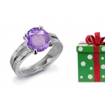 A Vivacious: Purple Sapphire & Diamond Engagement Ring