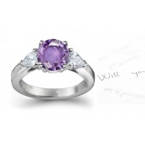 Designer Very Popular Purple Sapphire Diamond Engagement Ring