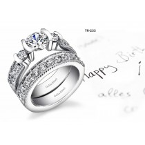 Tension Setting Diamond Wedding & Engagement Rings Set in 18K Gold