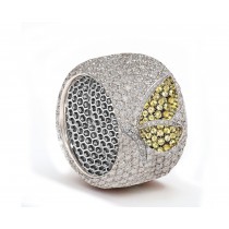 Delicate French pavee Sparkling Brilliant-Cut Round Diamonds & Vivid Multi-Colored Precious Stones Eternity Rings & Bands Featuring Butterflies, Moon & Stars