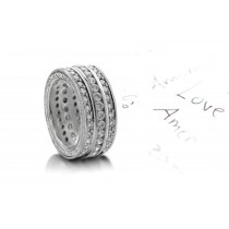 Sophisticated Looks:  Three Row Diamond Eternity Anniversary Bands