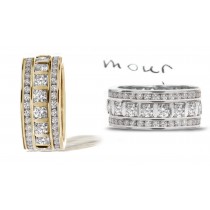 Light of Virtue Shines: Channel & Bar Set Diamond Band Bordered with Platinum Diamond Bands