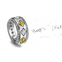 Breathtaking: Top Viewed Sparkling Glittering Yellow Sapphire & Glacier White Diamond Eternity Band