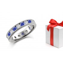 Design & Style: Vivid Blue Sapphire & Diamond Milgrain Edge Ring