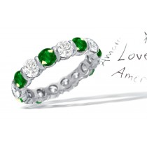 Bar Set Diamond & Emerald Eternity Band