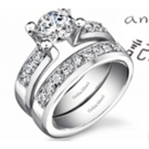 Tension Setting Diamond Wedding & Engagement Rings Set in 14k Gold