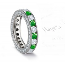 Emerald & Diamond Band with Diamond Sprinkles