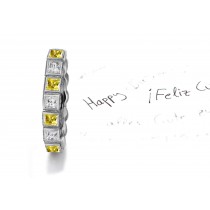 Truly Unique: Sparkling Glittering Yellow Sapphire & Eternal Ice Diamond Eternity Band
