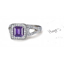 Sparkling: Purple Sapphire & Diamond Micro Pave Ring