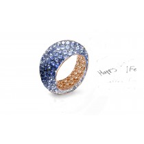 High Quality Multi-Colored Diamonds & Precious Stones Eternity Band Rings