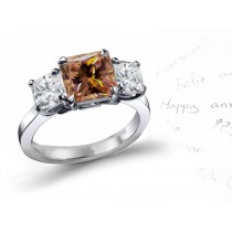 Brown Diamond Three Stone Ring