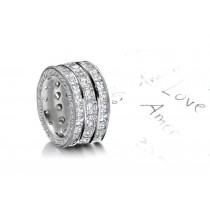 Tailor Designed Sparkler of Baguette Cut Diamonds bordered by row of Princess Cut Diamonds Engraved Sides $12,950