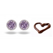 Premier Colored Diamonds Designer Collection - Pink Colored Diamonds & White Diamonds Fancy Pink Diamond Earrings