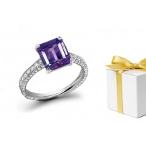 Collectable: Purple Sapphire & Diamond Micro Pave Ring