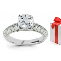 Designer Diamond Round Diamond Solitaire Engagement Ring in Ring Size 3 to 8