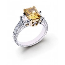 Platinum 14K Gold Engraved Filigree. View Rare Diamond Engagement Setting
