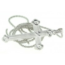 Platinum cross pendant with platinum pendant chain