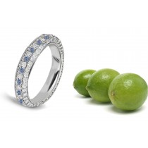 Premier Colored Diamonds Designer Collection - Blue Colored Diamonds & White Diamonds Fancy Blue Diamond Eternity Rings