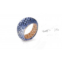 High Quality Multi-Colored Diamonds & Precious Stones Eternity Band Rings