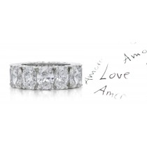 Powerful Design Statements:Viewpoint Oval Diamonds Shimmer Around the Finger in this Platinum Eternity Band Ring Size 6