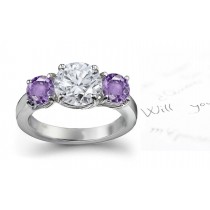 Classic: Very Popular Purple Sapphire & Diamond Engagement Ring