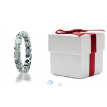 Eternity Anniversary Band: Platinum Diamond Ring Bezel Set with Square & Round Diamonds