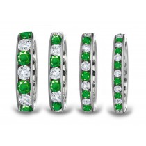 Elegant: Round Diamond & Emerald Channel Set Eternity Wedding Ring