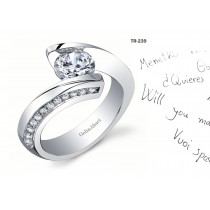 Premier Designer Jewelry: Contemporary Tension Set Rings 0.50 to 2.0 Carats Center Diamond or Gem