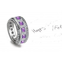 Love Token: Sparkling Glittering Purple Sapphire Diamond Eternity Band Come To Life