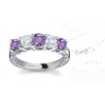 Outstretched Family Designer Diamond Pink Sapphire Eternity Bands