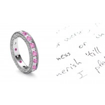 Celebrate A Landmark: Baguette Diamond & Pink Sapphire Eternity Ring