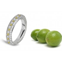 Premier Colored Diamonds Designer Collection - Yellow Colored Diamonds & White Diamonds Fancy Yellow Diamond Eternity Rings