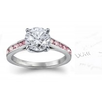 Pink & White Diamond Engagement Ring