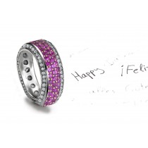 Purple Sapphire & Diamond Eternity Wedding Band